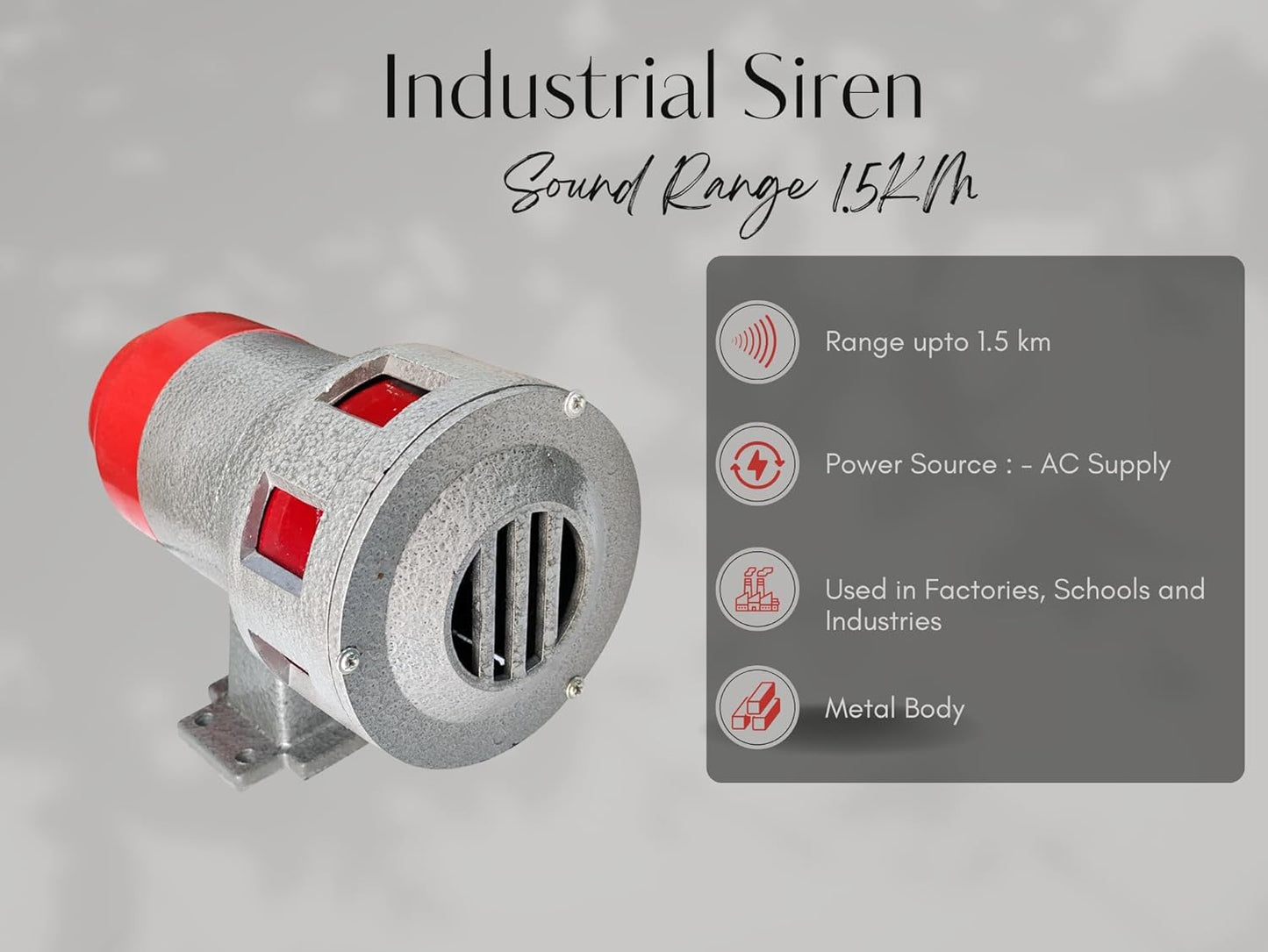 Combo-CN237 Single Phase Hooter for Industries, School & College 1.5 Km Range with Tuya WiFi Switch