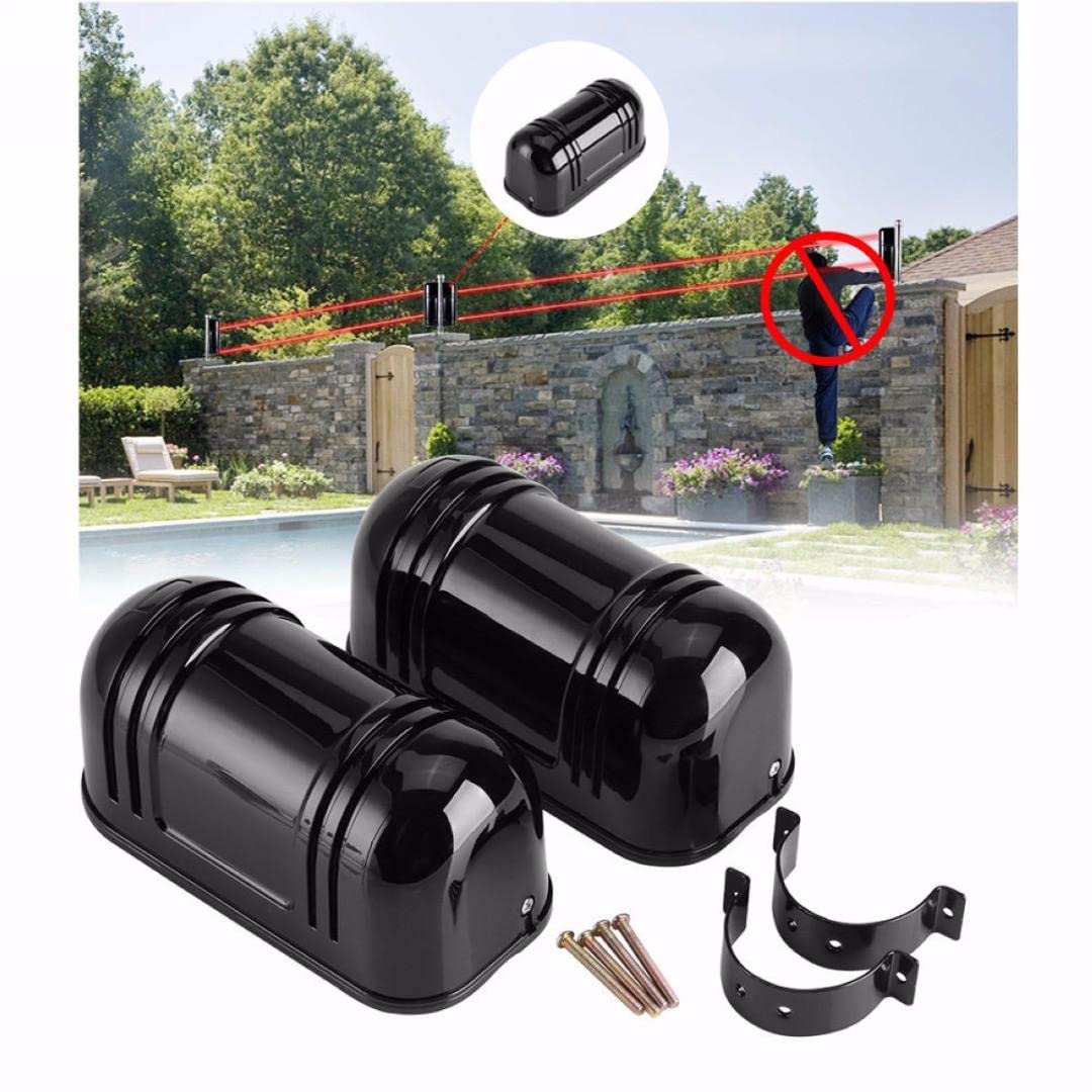Combo-CN100 Dual Beam Sensor 100 Meter with Timer PCB, 12V Black Siren, Remote Receiver with 2 remotes and 12v 5 amp Power Supply (Security System Not Required)