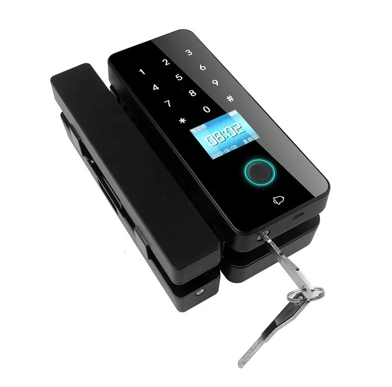 FPGL-01 Fingerprint Card Pin Key Remote App Glass Door Lock Battery Operated with Passive Mode