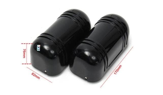 Combo-CN163 Dual Beam Sensor 100 Meter with MCT-43 Wireless Sensor 433 Mhz for Wireless Communication (Security System Not Included) Black Colour