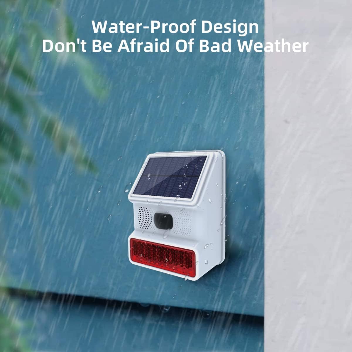 SRSOL-43 Wireless Solar Alarm Siren, 433MHz Wireless Outdoor Siren, Solar Outdoor Siren with LED Flashing Light Function, Support Wireless Alarm System