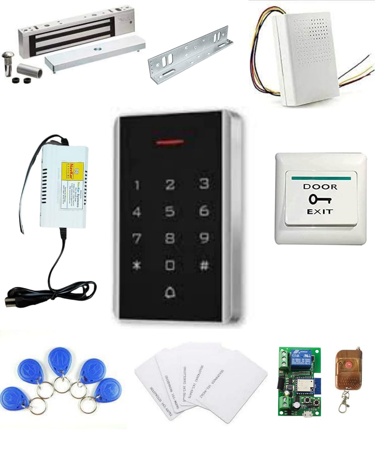 Combo-CN248 Card Access Control + Electromagnetic Lock 600lbs with WiFi Receiver