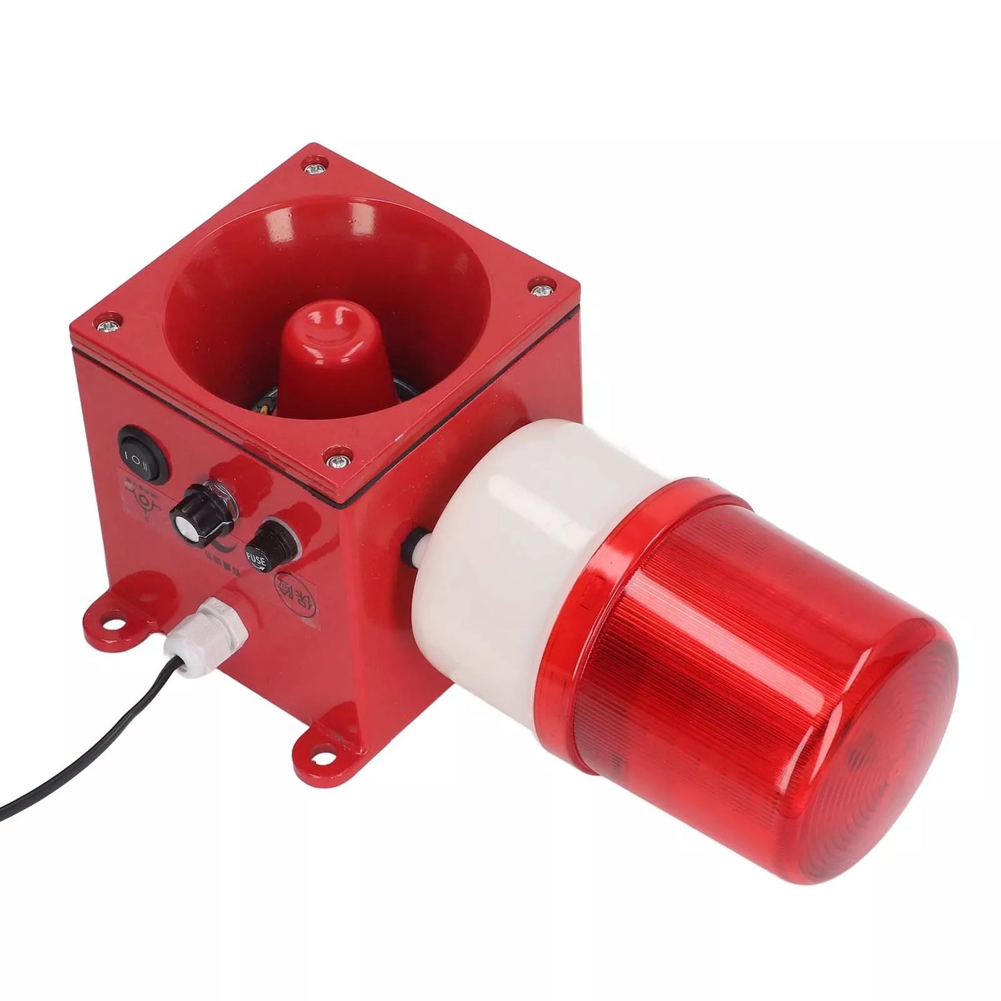 Navkar Systems Warning Lamp 120DB Audible Visual Alarm Security Strobe Light Plug 220V