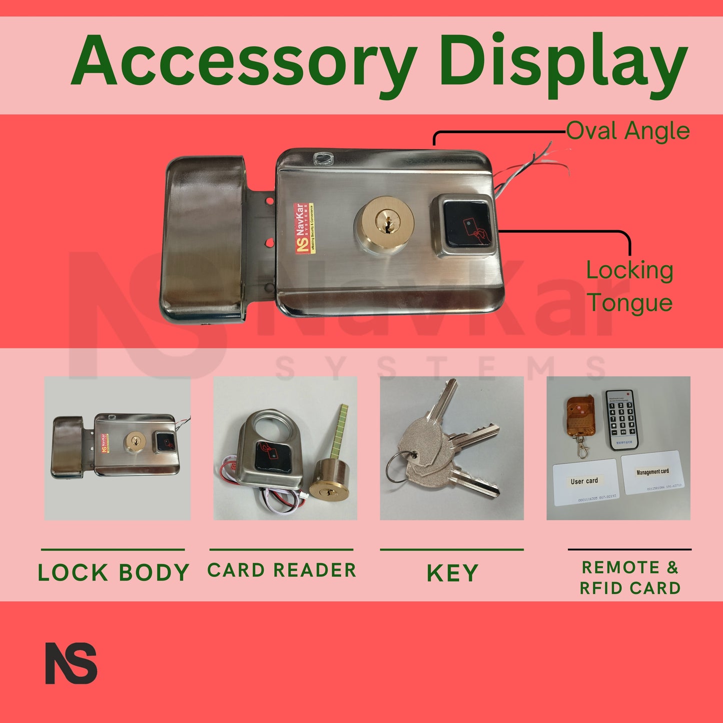 RFMT-22RM 12V Two-Way Motorised Lock with Remote Integrated with RFID