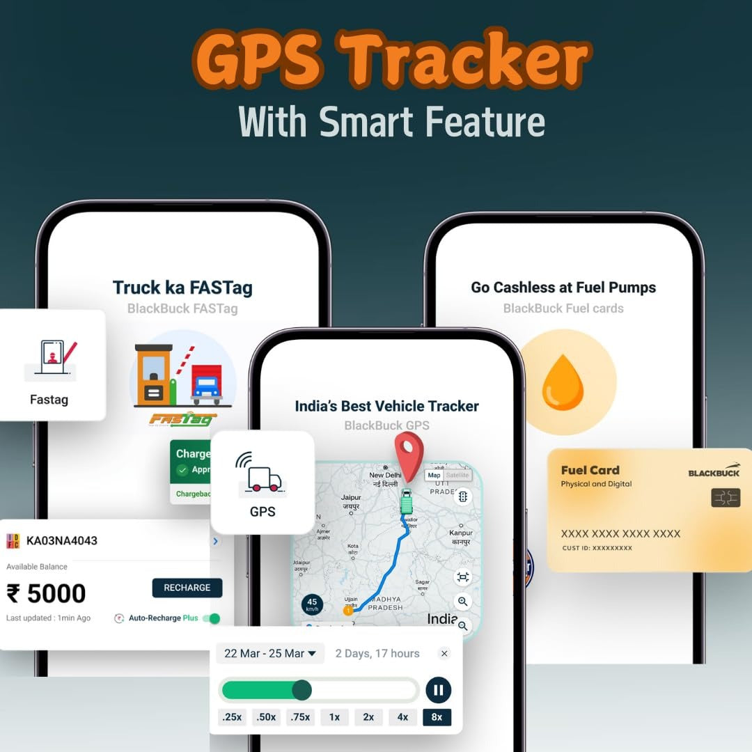 BLACKBUCK GPS Tracker for Cars, Bikes, Trucks, 1 Year Pre-Recharge, 1 Year Warranty, Remote Engine Lock, Over-Speeding Alerts, Geo-Fence Alert, Android & iOS App