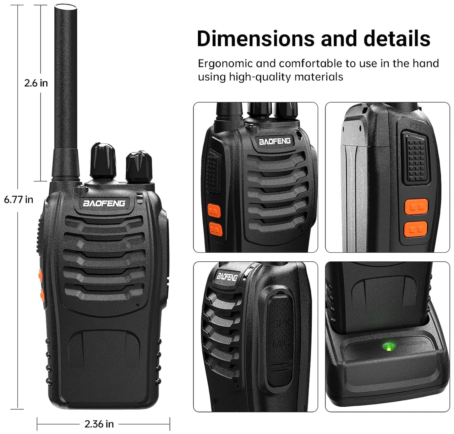 BF-888S BAOFENG Smarthome Walkie Talkie 5Km Long Range Two-Way Portable CB Radio BF-888S Portable Two-Way Radio with 16 Channel Walkie Talkie for Kids