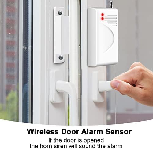 Combo-CN287 WiFi Alarm Home Security System, SRN-TY Wireless Alarm System with Loud 120dB Motion Sensor Siren, Window Door Alarms Sensor, Remote Control for Shed Garage