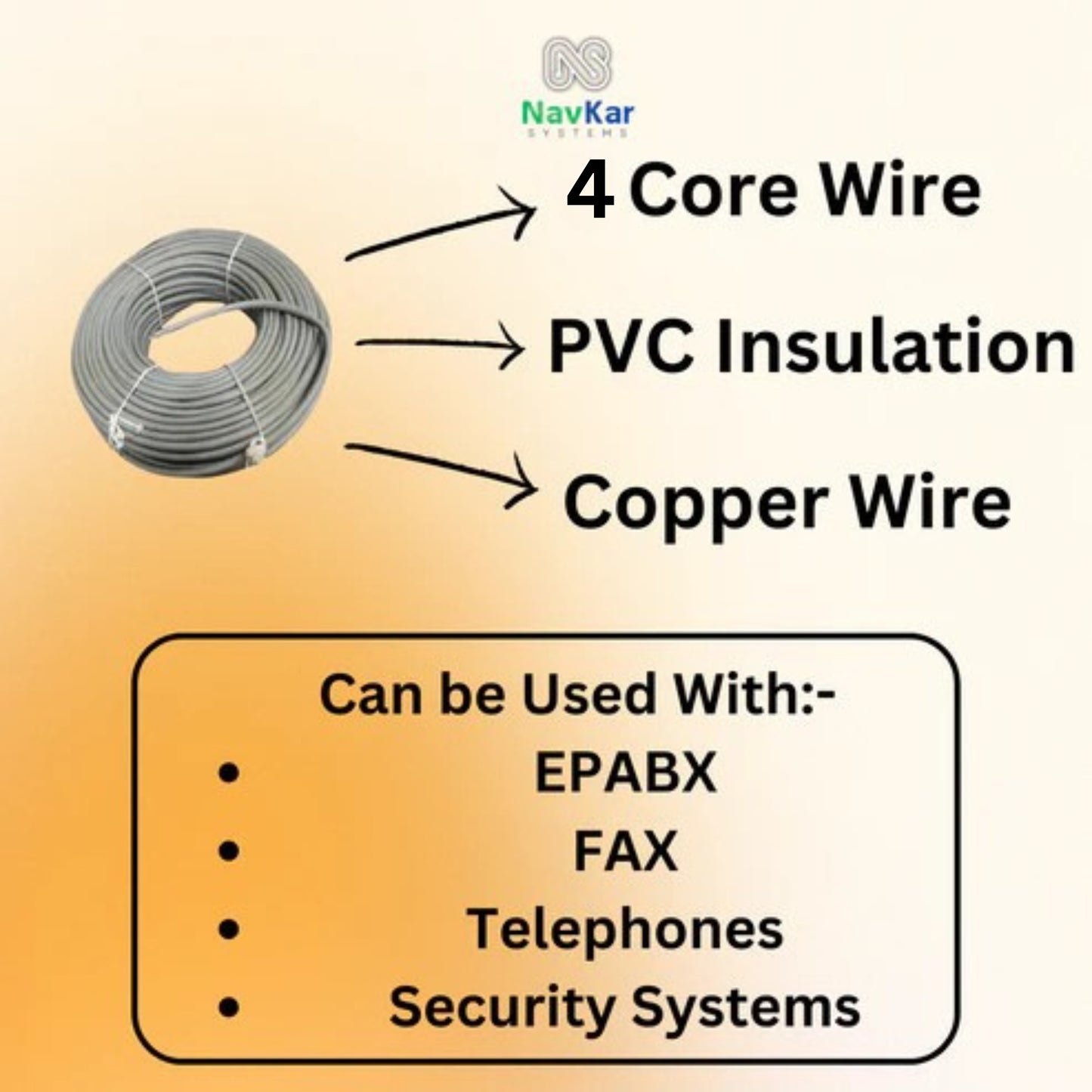TW-2P Telephone Wire 90m Length - 2 Pair