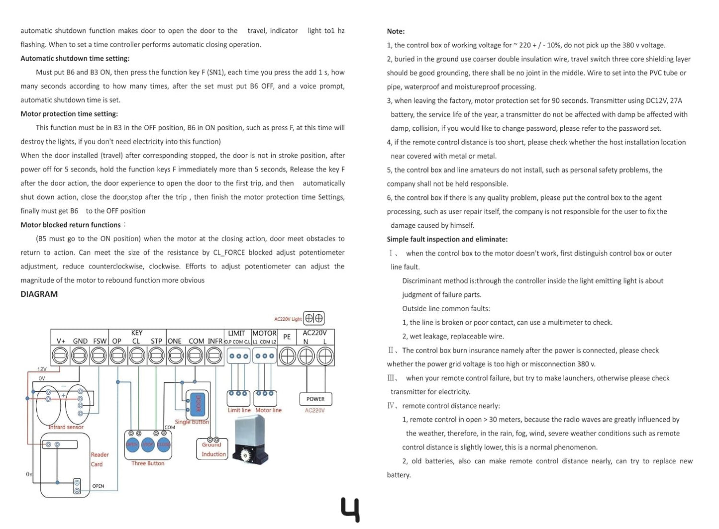 370W Sliding Gate Motor 600Kg Capacity with 2 Remotes, Limit Switches, 2 Keys to Free The Motor and Mounting Base Plate with User Manual