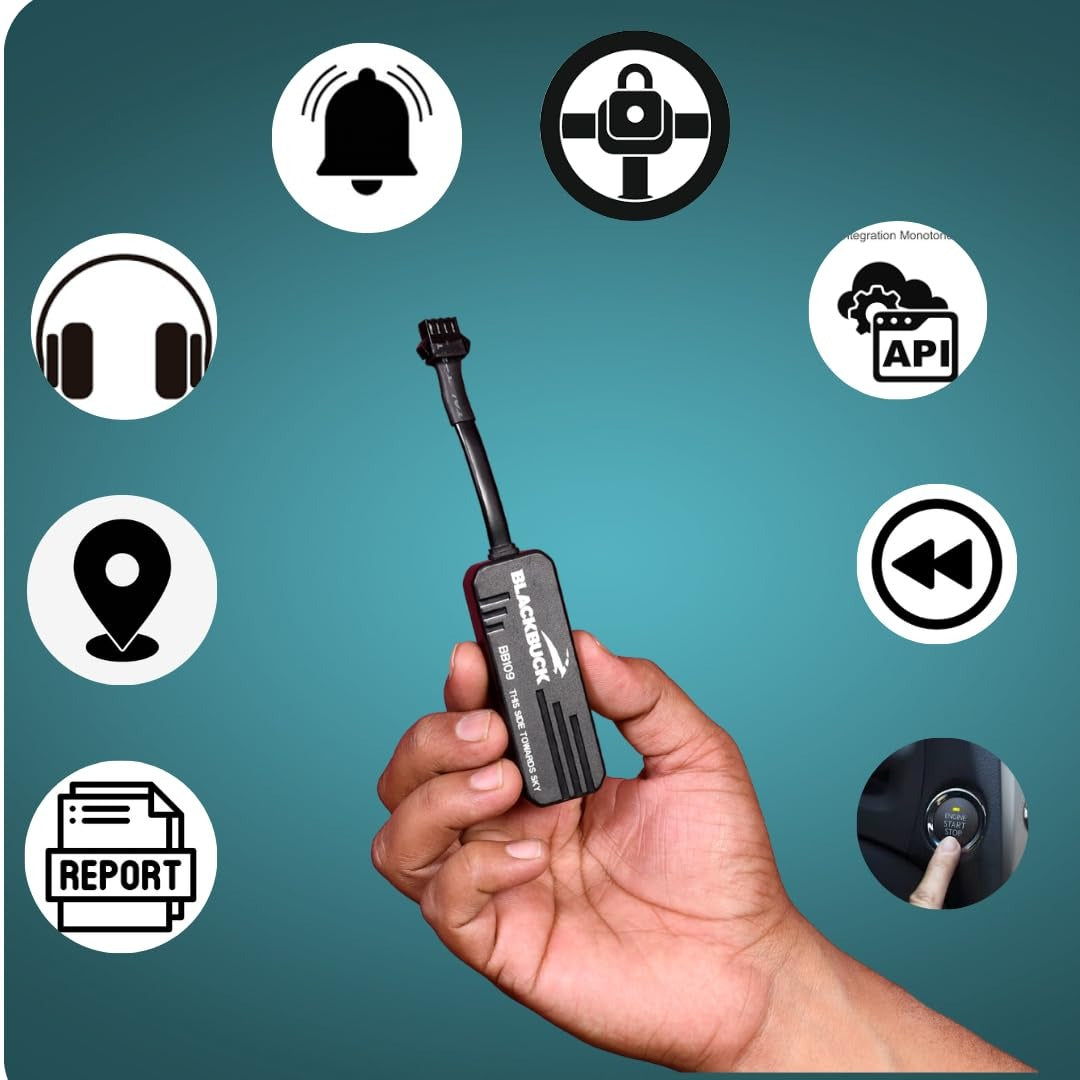 BLACKBUCK GPS Tracker for Cars, Bikes, Trucks, 1 Year Pre-Recharge, 1 Year Warranty, Remote Engine Lock, Over-Speeding Alerts, Geo-Fence Alert, Android & iOS App
