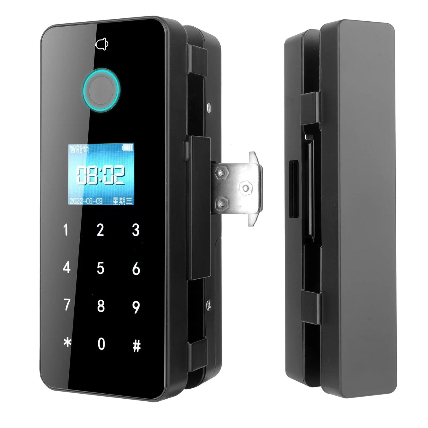 FPGL-01 Fingerprint Card Pin Key Remote App Glass Door Lock Battery Operated with Passive Mode