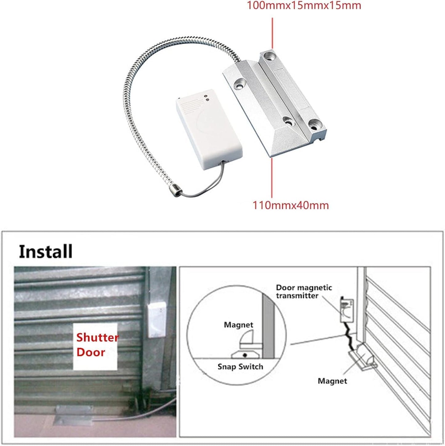 SH-43 Wireless Rolling Metal Door Shutter Sensor