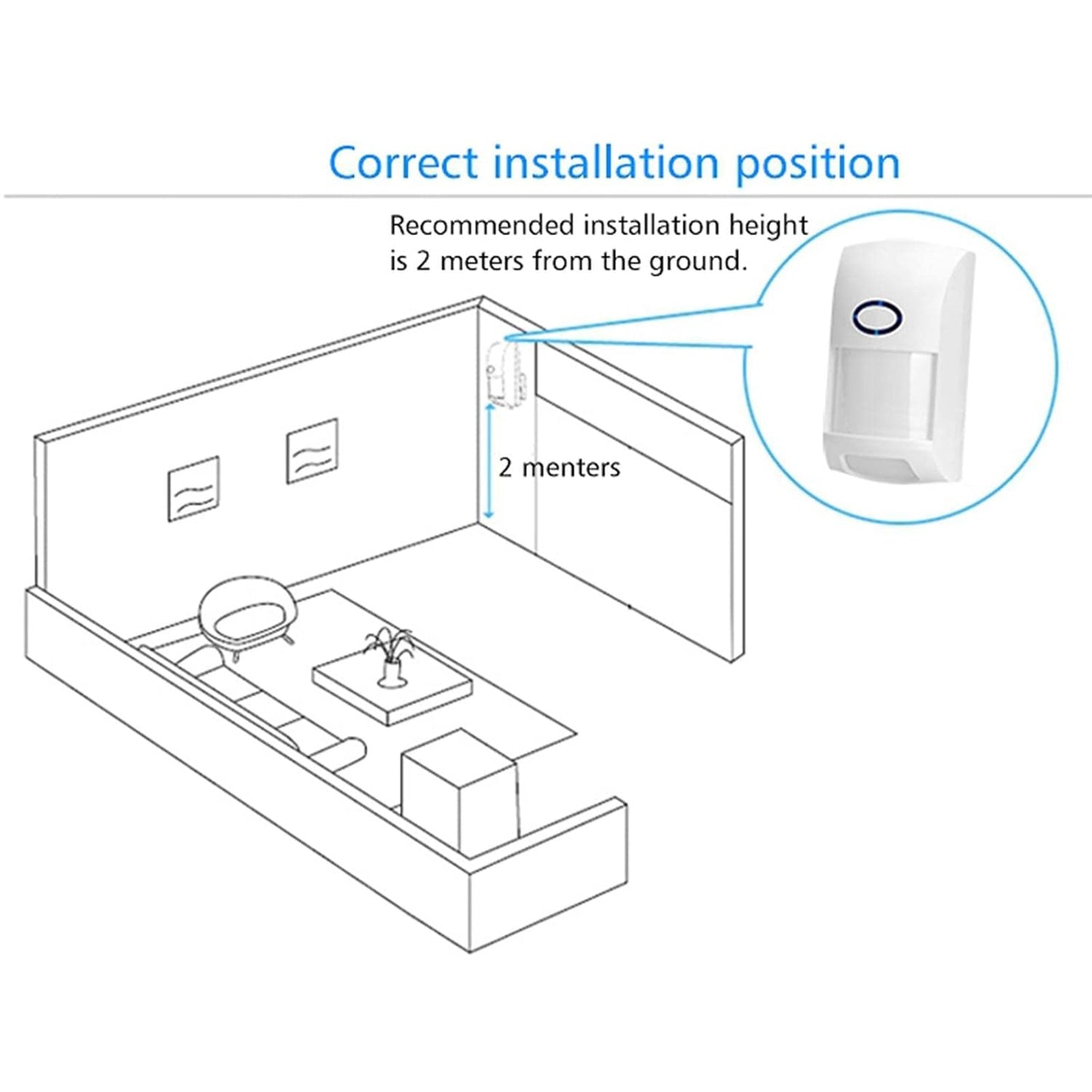 Navkar Systems PIPE-10 PET Immune PIR Motion Sensor Wireless 433 MHZ