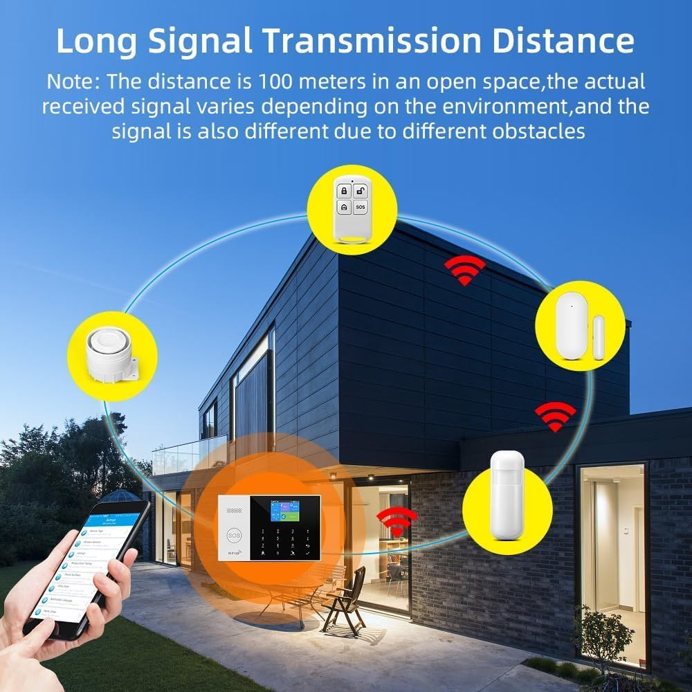 ACJ-405 WiFi GSM Touch Home Security Burglar Alarm System with Mobile App