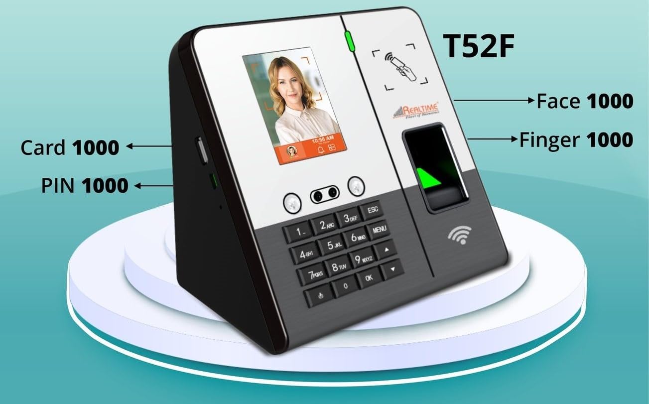 Realtime T52F Biometric Face with WiFi Attendance Machine