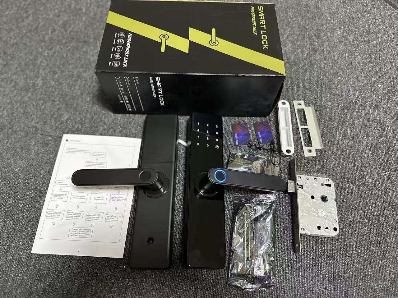 SBL-10 Smart Wooden Handle Door Lock with 5-Way Unlocking | Fingerprint | Pincode | Mobile App| Mechanical Key | OTP Access |Stainless Steel Mortise