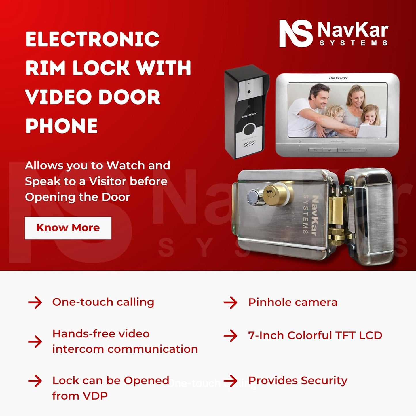 Combo-CN221 Electronic Door Lock+ WiFi Power Supply + 3 Remotes with Video Door Phone (VDP DS-KIS204 7-inch)