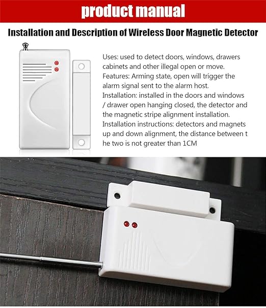 NavKar SYSTEMS 433MHz Wireless Door/Window Magnetic Sensor for GSM Home Security Alarm Systems