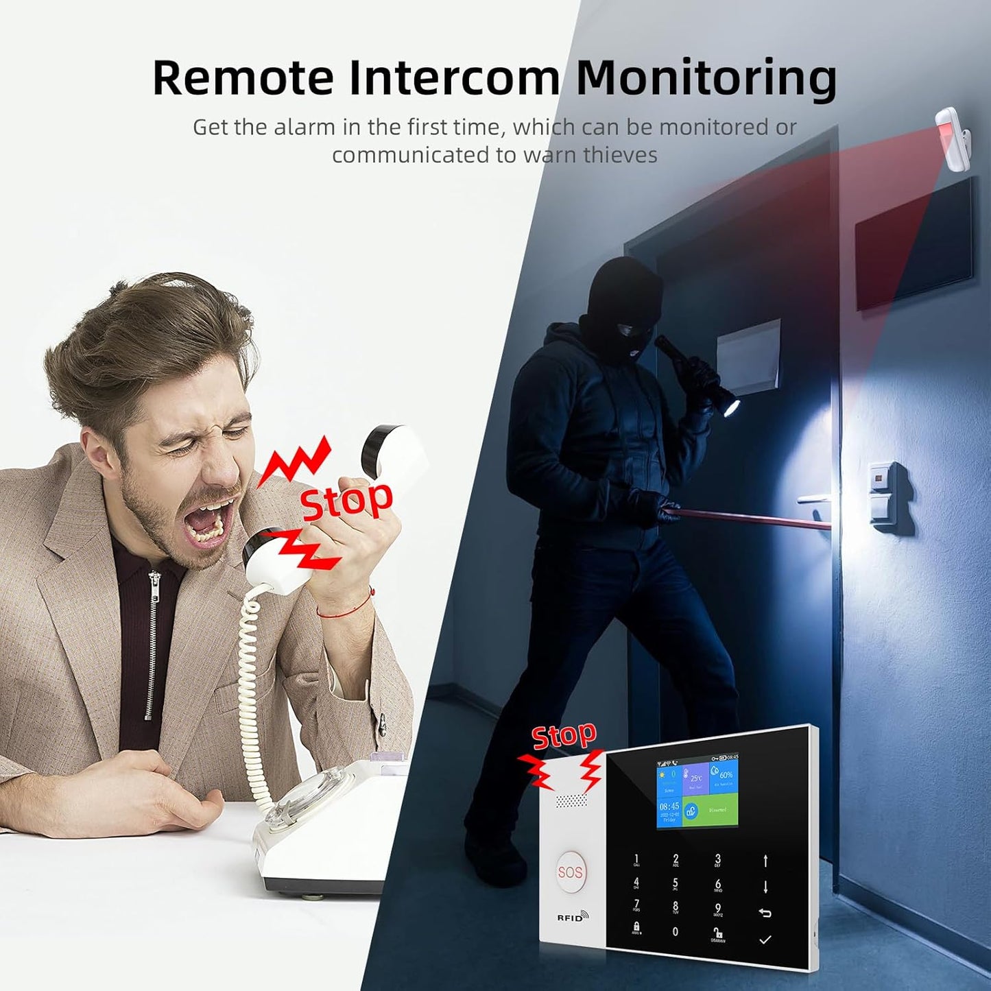 ACJ-405 WiFi GSM Touch Home Security Burglar Alarm System with Mobile App