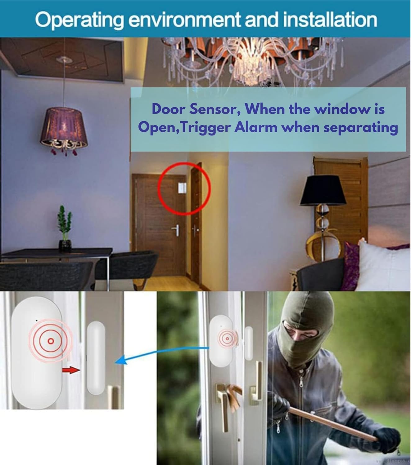 MCOC-43 433MHz Wireless Door/Window Magnetic Sensor for GSM Home Security Alarm Systems