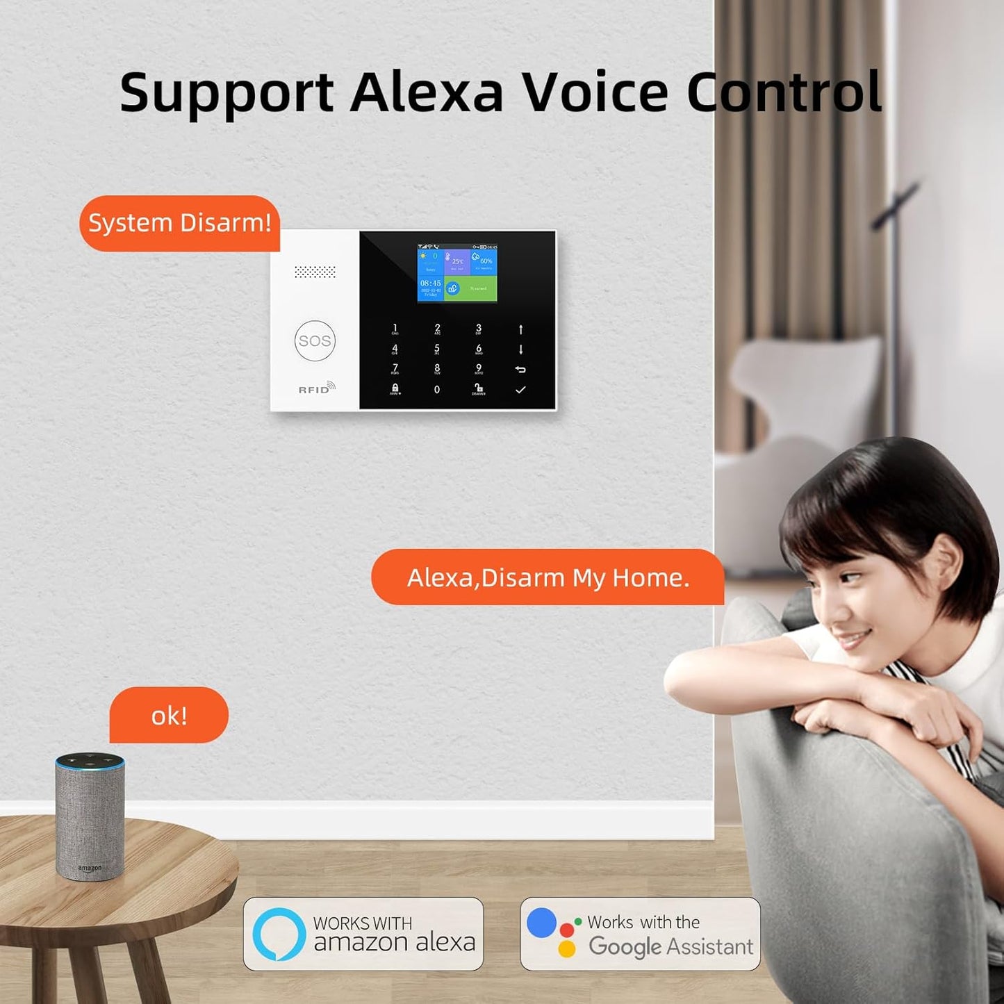 ACJ-405 WiFi GSM Touch Home Security Burglar Alarm System with Mobile App