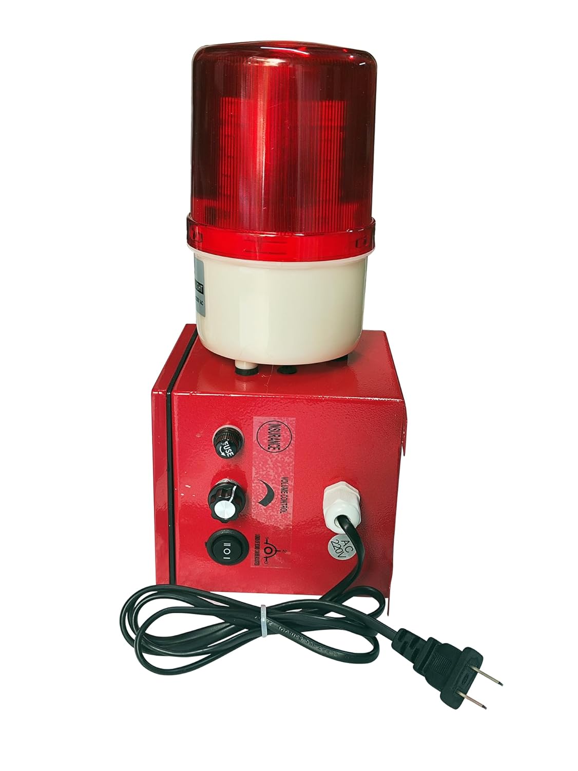 Navkar Systems Warning Lamp 120DB Audible Visual Alarm Security Strobe Light Plug 220V