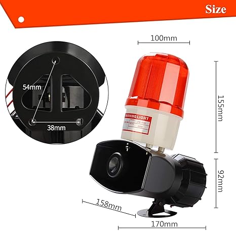 (BLS-220) Emergency-Tone Siren with Revolving Light 30W 130dB AC220V LED AC220V LED Strobe Wired Door Chime (1 Tune)