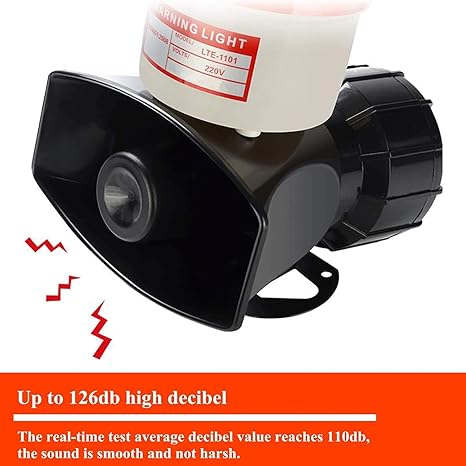 (BLS-220) Emergency-Tone Siren with Revolving Light 30W 130dB AC220V LED AC220V LED Strobe Wired Door Chime (1 Tune)