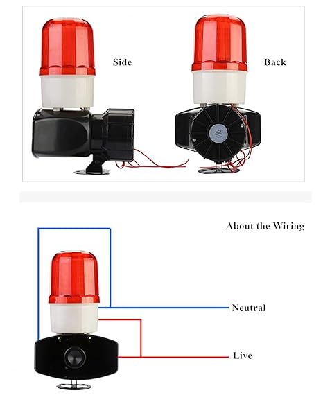 (BLS-220) Emergency-Tone Siren with Revolving Light 30W 130dB AC220V LED AC220V LED Strobe Wired Door Chime (1 Tune)