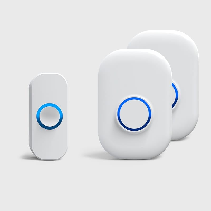 (DRB-43) Wireless doorbell, LED Flash, 32 ringtones and 4 Volume Levels, Running Within 1000 feet, Suitable for Homes, Offices, classrooms, Shops, Warehouses, etc (White)