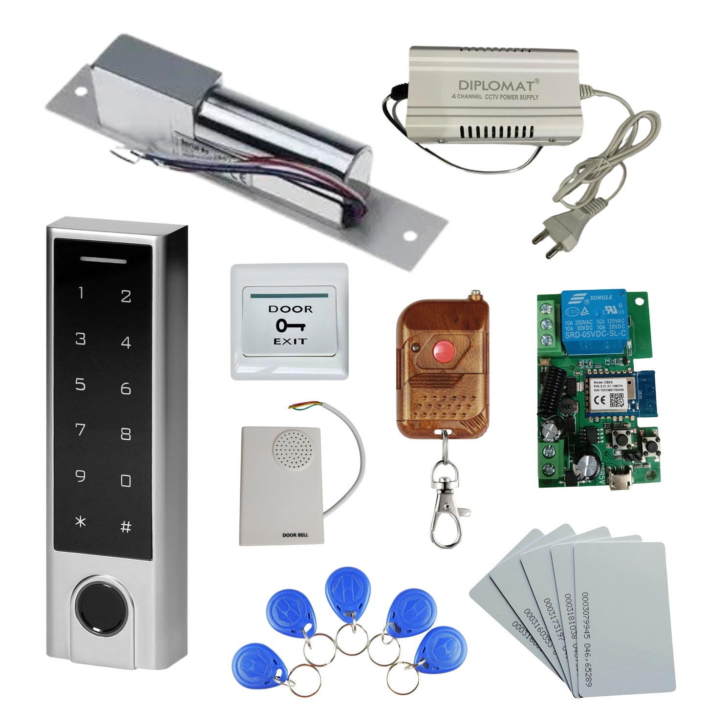 Combo-CN206 Weatherproof Biometric Card Access Control + Drop Bolt Lock with WiFi Receiver