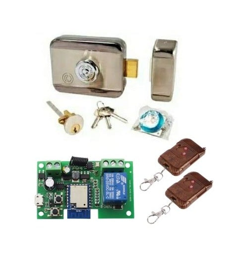 Stainless Steel Electronic Motorised Door Lock For Wooden & Metal Doors And Pcb With 2 Remotes