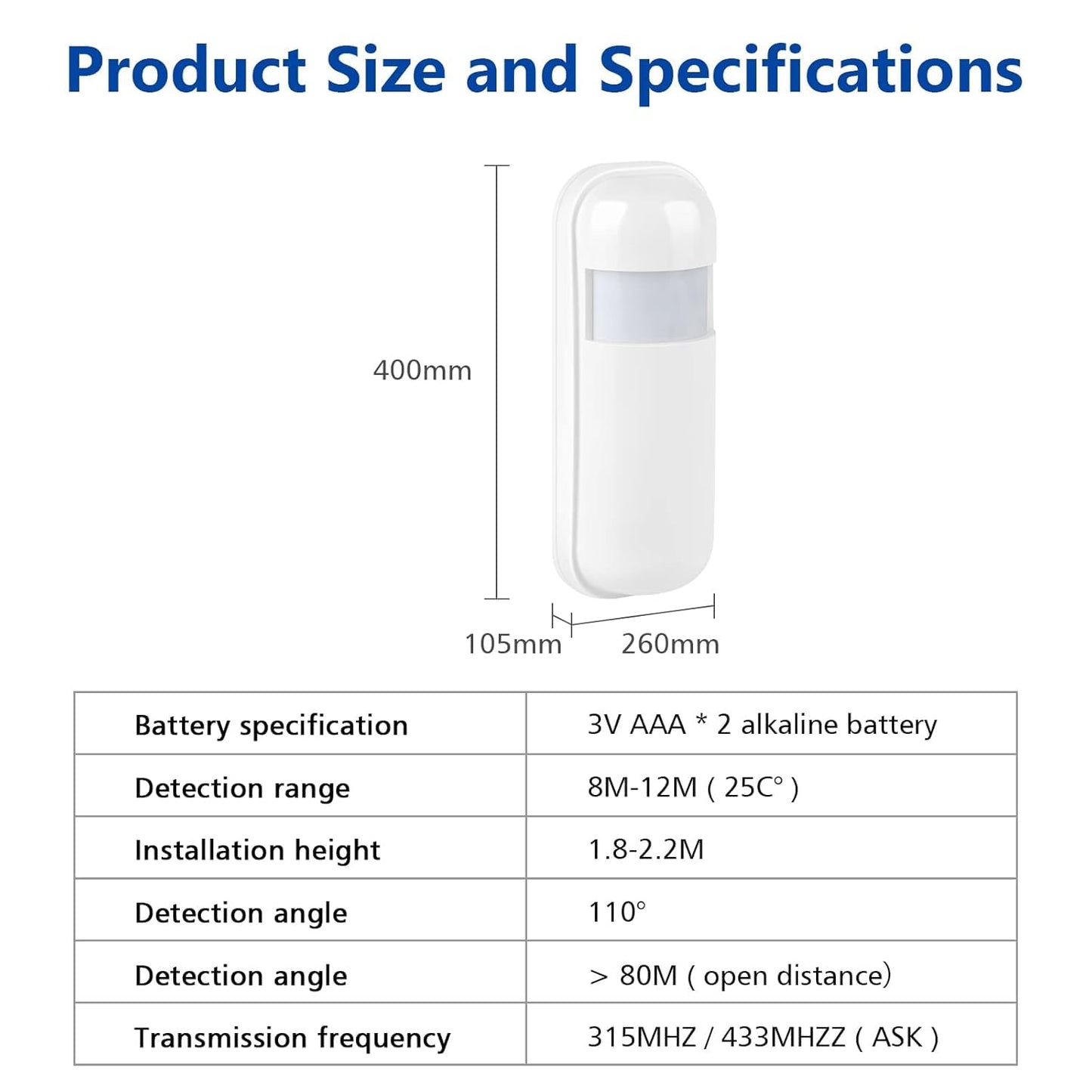 (PIMS-43) 433 Mhz Wireless PIR Motion Sensor