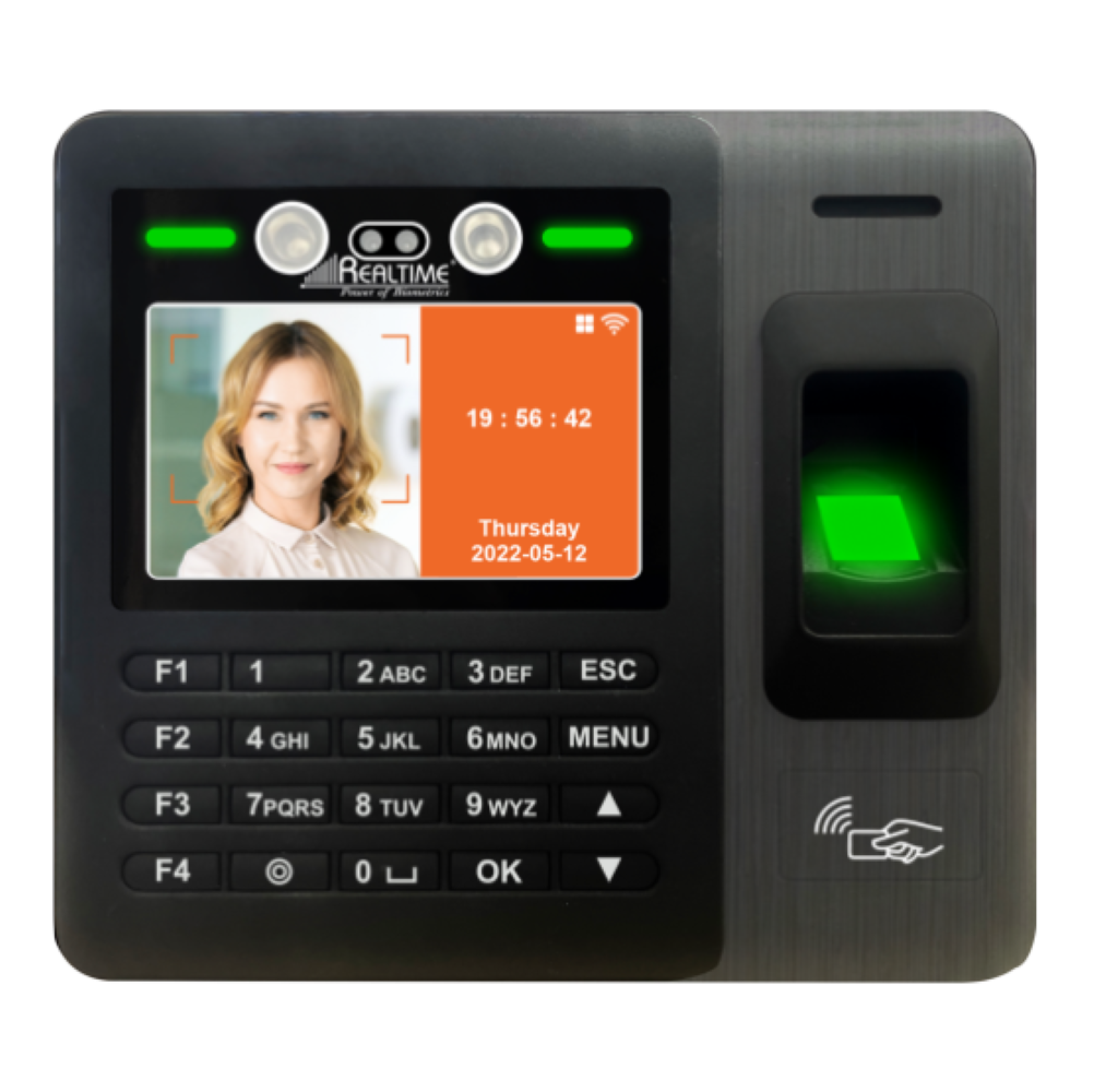 Realtime RS910 Face with Fingerprint Attendance with Access Control System