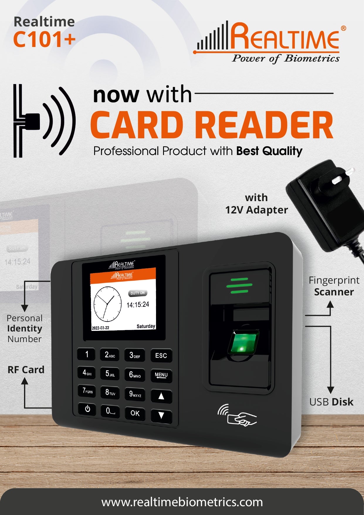 Realtime C101+ Biometric Attendance System