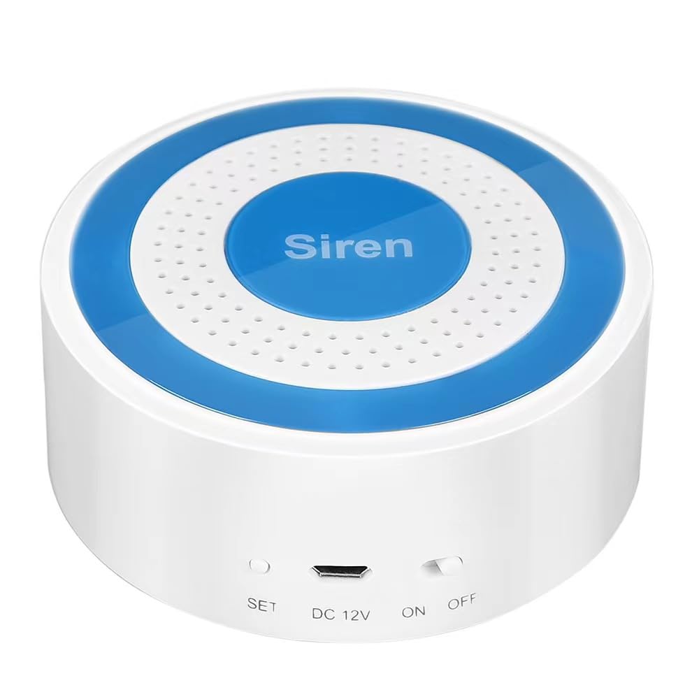 (SRRD-43) Wireless Sound and Light Strobe Siren 433mhz 100dB Home Security Strobe Siren for WiFi GSM Alarm Panel System (20 Wireless Defense Zones, 5 Wireless Remote Controllers)