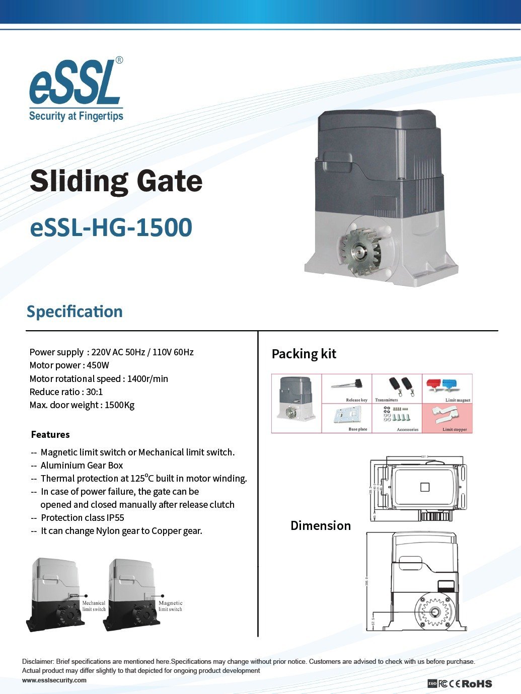 ESSL Sliding Gate Motor