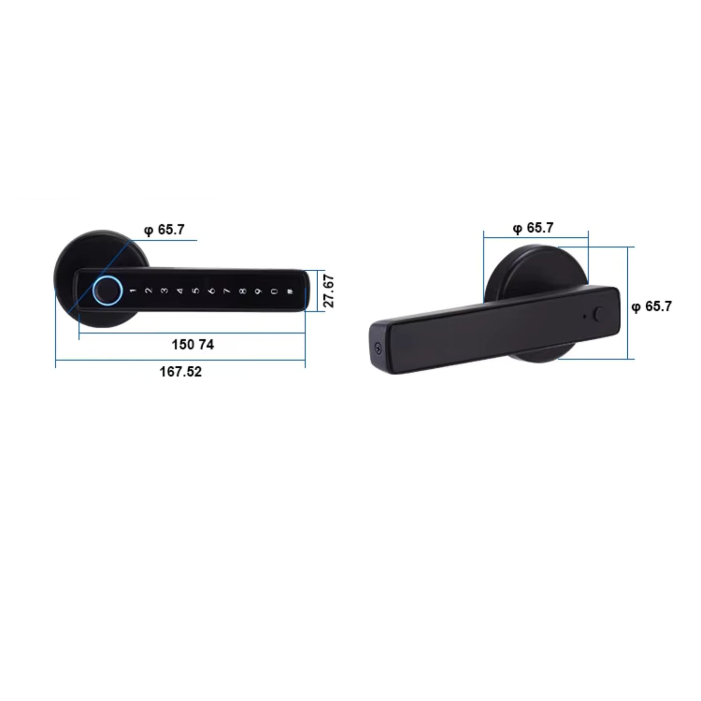 FPHL-900 Navkar Systems Intelligent Tuya App Handle Fingerprint Lock High Security Password Electronic Smart Door Lock