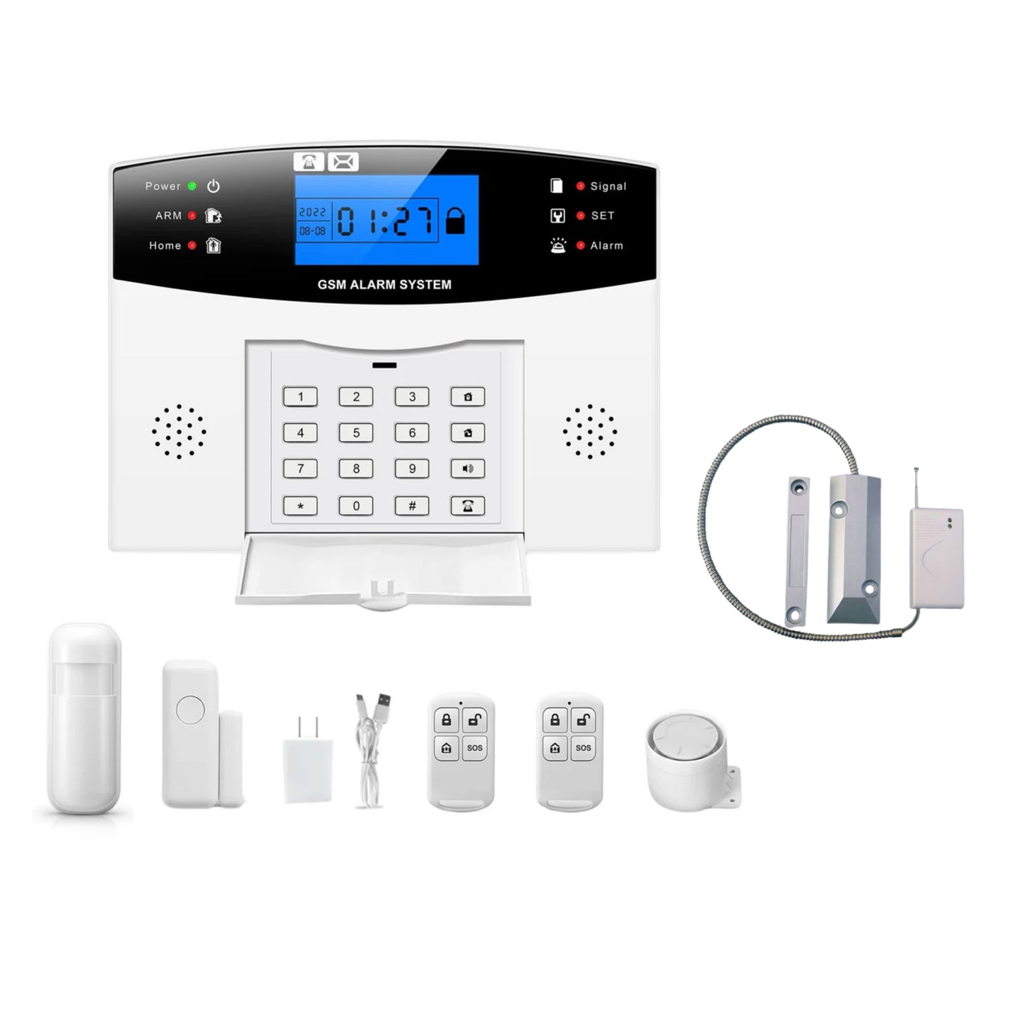 NAVKAR SYSTEMS Combo-CN305 ACJ-400 Home Security Alarm System Complete Kit with 1 Wireless Shutter Sensor SH-43 | Smart Anti-Theft Security System with App Alerts, SMS & Call Notifications
