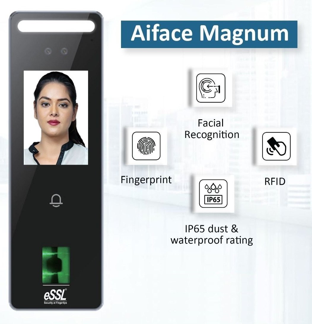 essl Multi Biometric Time Attendance & Access Control System Aiface Magnum