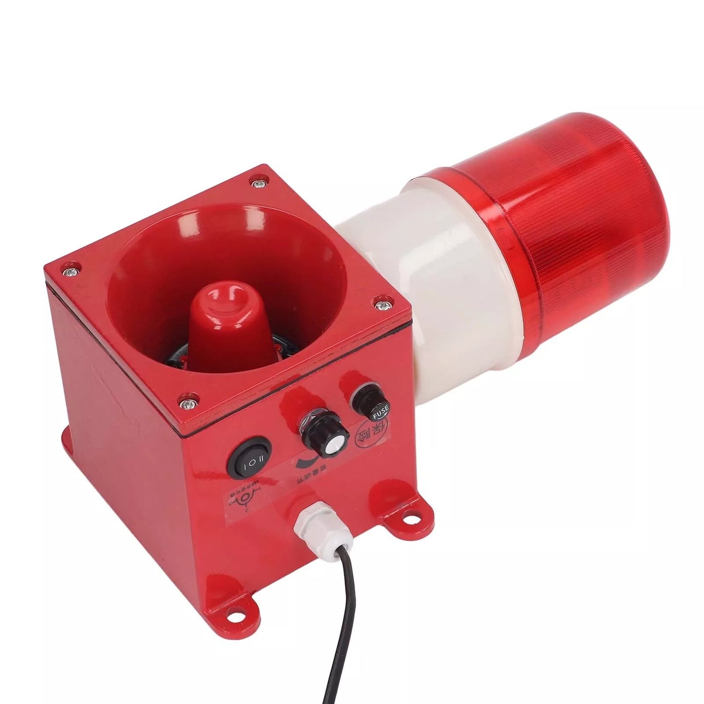 Navkar Systems Warning Lamp 120DB Audible Visual Alarm Security Strobe Light Plug 220V