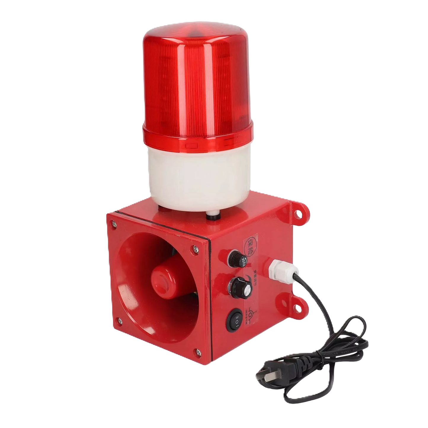 Navkar Systems Warning Lamp 120DB Audible Visual Alarm Security Strobe Light Plug 220V