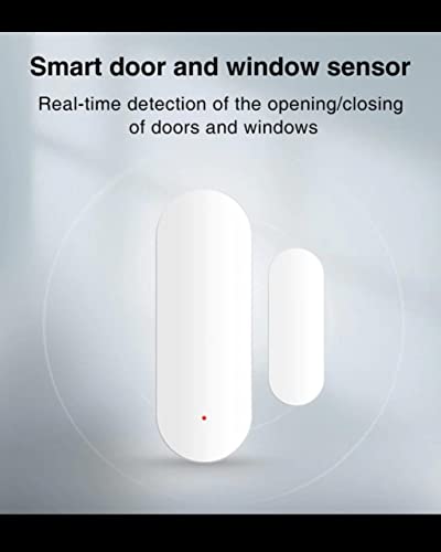 MC-TY Tuya Smart Door/Window Contact Sensor,Real-Time Monitor,Instant Push Notification,Battery Included,Easy Installation,Work with Alexa, No Hub Required, Works on Wifi