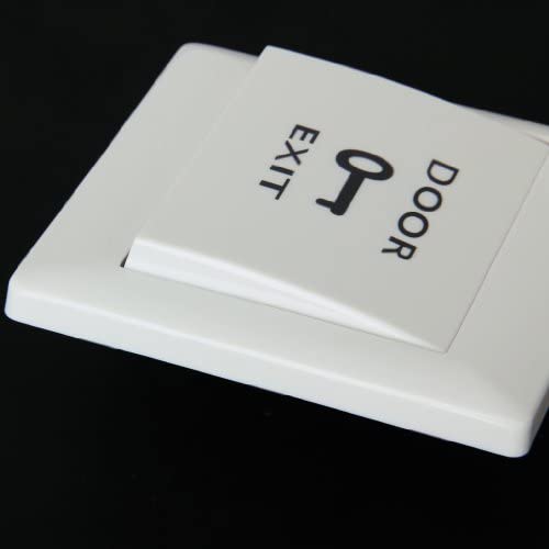 PSW-44 PC Fireproof Plastic Door Exit Push Release Button Switch for Electric Access Control (White, 86x86 mm)