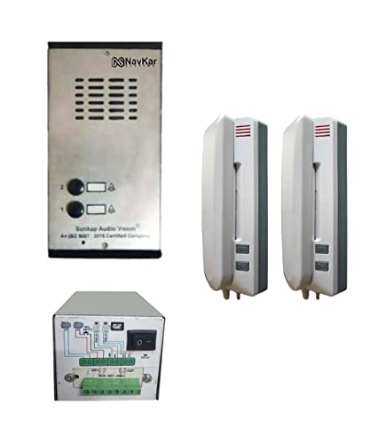 Audio Door Phone Set with 2 Handsets, 1 pc 2 Button Outdoor Unit and Power Supply