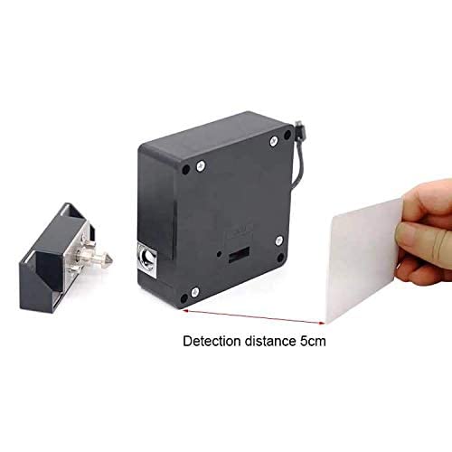 Combo-CN155 Metal Invisible or Hidden RFID Smart Digital Lock Specially Designed for Wardrobe, Cabinet or Drawer Master & User Cards with Lock (Black , Polished)