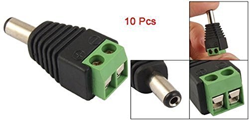 NavKar Dc Connectors Screw Type (Green) for CCTV Camera,(Pack of 10Pcs. Connectors)