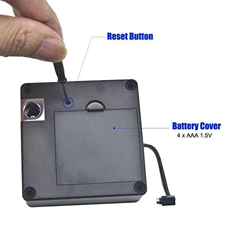Combo-CN155 Metal Invisible or Hidden RFID Smart Digital Lock Specially Designed for Wardrobe, Cabinet or Drawer Master & User Cards with Lock (Black , Polished)