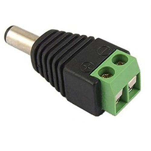 NavKar Dc Connectors Screw Type (Green) for CCTV Camera,(Pack of 10Pcs. Connectors)