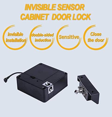 Combo-CN155 Metal Invisible or Hidden RFID Smart Digital Lock Specially Designed for Wardrobe, Cabinet or Drawer Master & User Cards with Lock (Black , Polished)